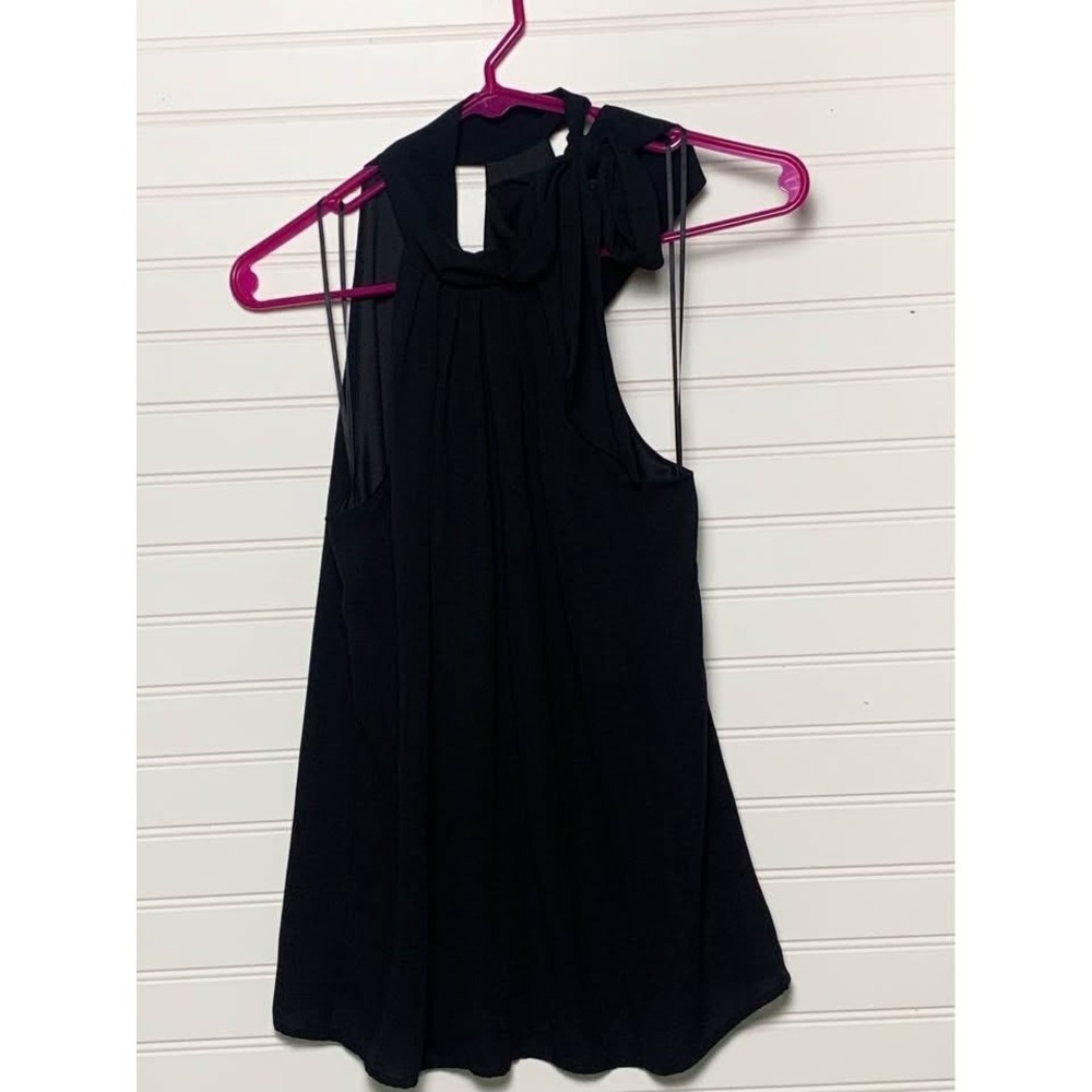 Express Black Sleeveless Halter Top Neck Tie Blouse XS